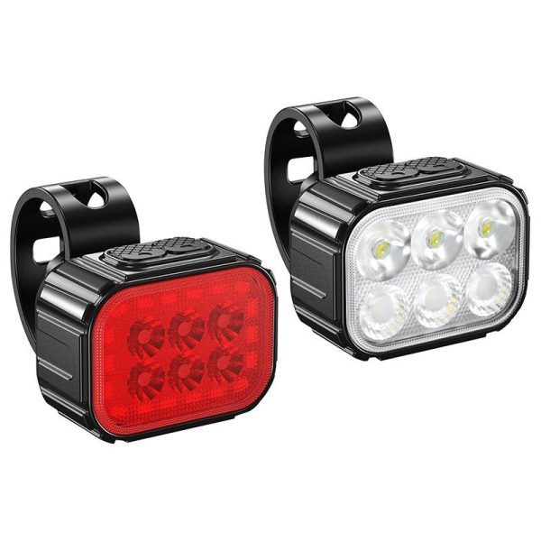 Eclairage Velo Usb Kit Sur Cintre-Tige De Selle 500 - 100 Lumens Noir (Avant+Arriere) (Cable Usb Inclus)  -Selection Gravity-