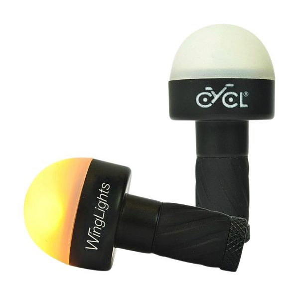 Eclairage Clignotant Embout De Cintre Noir A Piles Cr2032 (Paire)