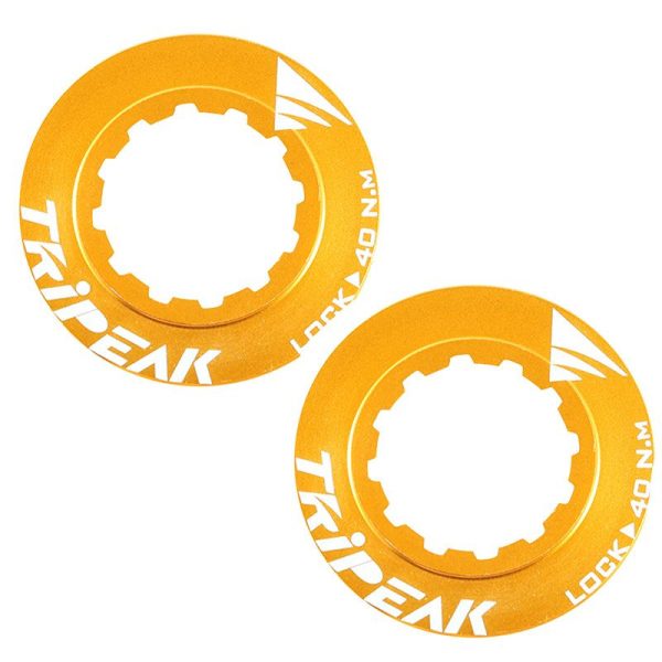 Ecrou Disque De Frein Center Lock Tripeak Aluminium Ultra Leger 7G Or - Serrage Interne (Vendu A La Paire)