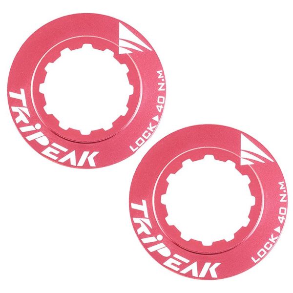 Ecrou Disque De Frein Center Lock Tripeak Aluminium Ultra Leger 7G Rose - Serrage Interne (Vendu A La Paire)