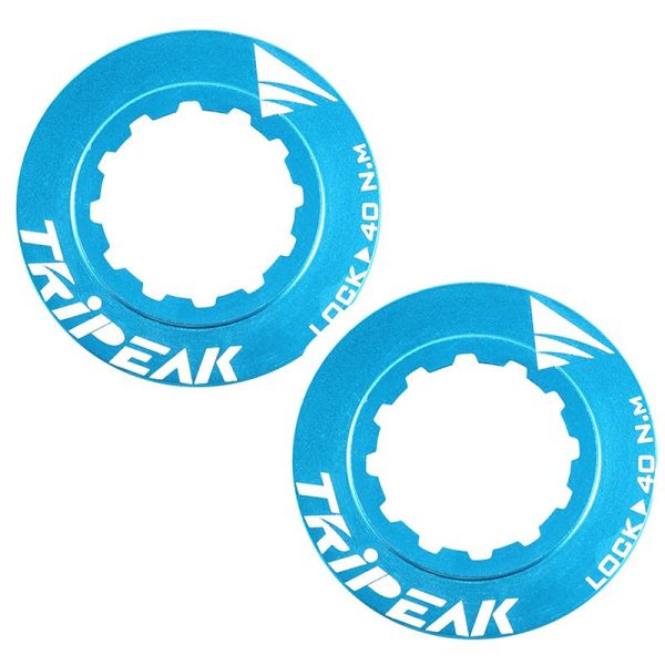 Ecrou Disque De Frein Center Lock Tripeak Aluminium Ultra Leger 7G Bleu Clair - Serrage Interne (Vendu A La Paire)