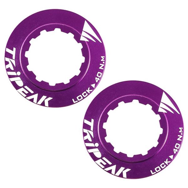 Ecrou Disque De Frein Center Lock Tripeak Aluminium Ultra Leger 7G Violet - Serrage Interne (Vendu A La Paire)