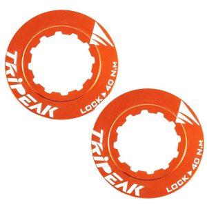 Ecrou Disque De Frein Center Lock Tripeak Aluminium Ultra Leger 7G Orange - Serrage Interne (Vendu A La Paire)
