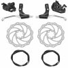 Frein A Disque Vtt Mecanique Avant + Arriere Gravity Avec Cable Et Disque 160Mm + Adaptateur