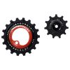 Galet Derailleur Aopw Tripeak 11-18 Dents Ceramique 2X12-11V. Shimano Grx Rx810 - 815 - 820 Rouge (Jeu De 2) (Garantie 4 Ans)