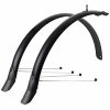 Garde Boue City-Vtc Tringles 28'' Eurofender Lampo 58Mm Noir (Paire) Avec Fixation Classic Tringles Argent