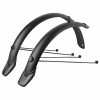 Garde Boue Tringles 20'' Eurofender Tempo Arrondi 58Mm Noir Mat (Paire) Avec Fixation Doubles Tringles Amovibles Noires