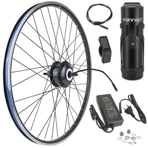 Kit Complet D'Electrification Moteur Roue Arriere A Capteur De Couple Virvolt V7502 Pour 700C 28" 36V 250W 36Nm + Compteur - Display Sw 102 + Batterie 36V 7Ah 258Wh + Chargeur - Vitesse 25Km-H