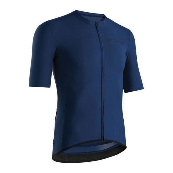 Maillot Gist Homme Supremo Manches Courtes Zip Total Bleu   S    -5343