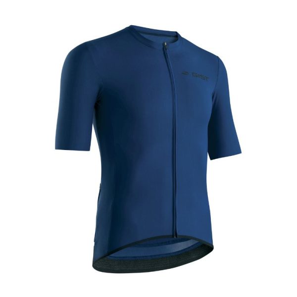 Maillot Gist Homme Supremo Manches Courtes Zip Total Bleu L    -5343
