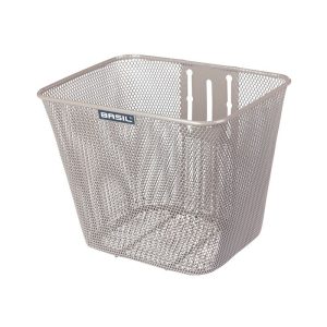 Panier Avant Acier Nid Abeille Basil Bilbao Beige  (22X26X27 Cm)  -Vendu Avec Fixation Potence Plongeur