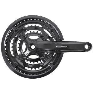 Pedalier Vtt Sunrace 7-8V. Fcm2B Acier Noir 170Mm 48-38-28 Avec Pare Chaine - Boitier 118Mm