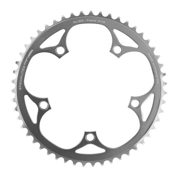 Plateau Piste 5Bra D.130 Ta 51Dts Argent Alu 7075 Pour Chaine 3.17Mm (1"1-8)