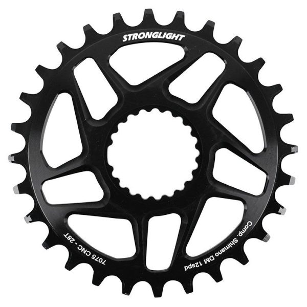 Plateau Vtt Direct Mount Pour Shimano Fc-M6100-M6120-M6130-Fc-M7100-M7120-M7130-Fc-M8100-M8120-M8130 Stronglight Mono 28Dts - Epaisseur 3Mm 12V.