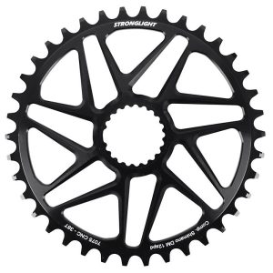 Plateau Vtt Direct Mount Pour Shimano Fc-M6100-M6120-M6130-Fc-M7100-M7120-M7130-Fc-M8100-M8120-M8130 Stronglight Mono Alu Noir 38Dts - Epaisseur 3Mm 12V.