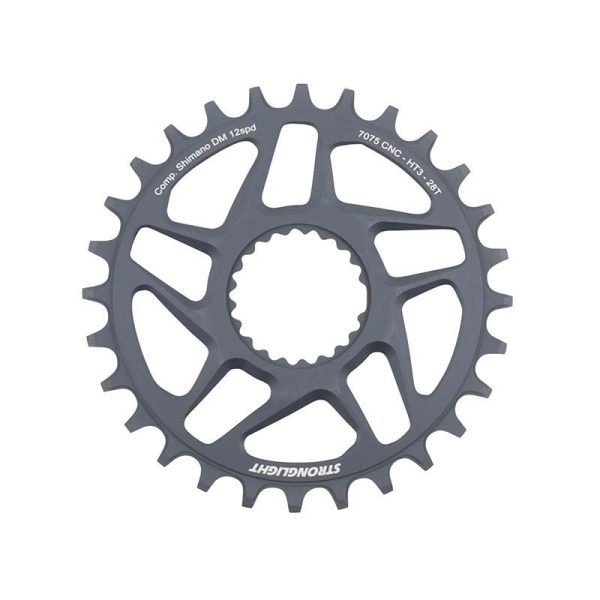 Plateau Vtt Direct Mount Boost Pour Shimano Fc-M9100-M9120-M9130 Stronglight Mono Alu Ht3 Gris 28Dts - 12V.