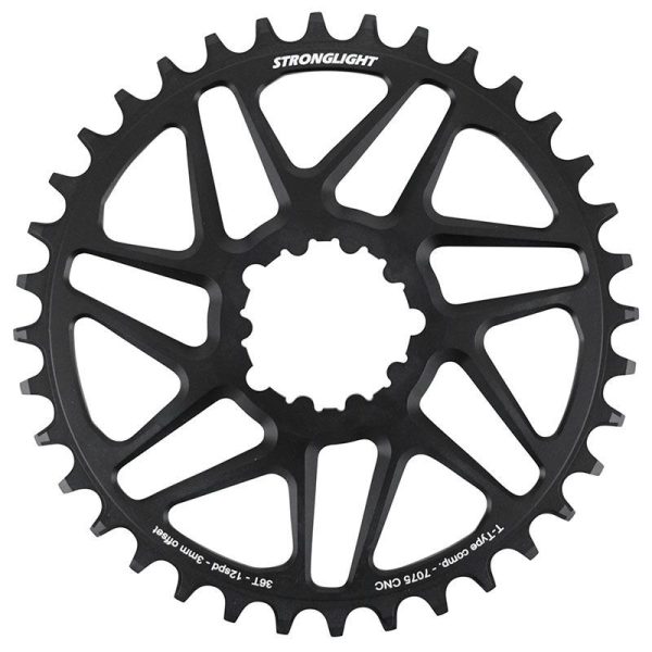 Plateau Vtt Direct Mount Pour Sram Sx-Nx-Gx Stronglight Mono Alu Noir 36Dts - Epaisseur 3Mm 12V.