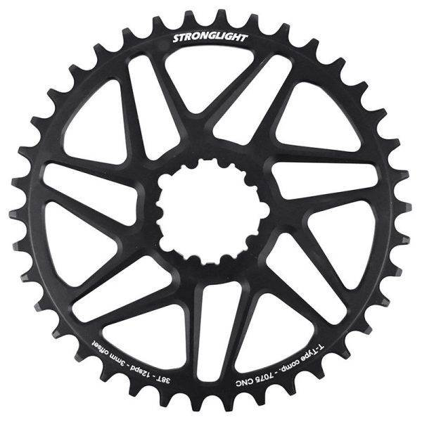 Plateau Vtt Direct Mount Pour Sram Sx-Nx-Gx Stronglight Mono Alu Noir 38Dts - Epaisseur 3Mm 12V.