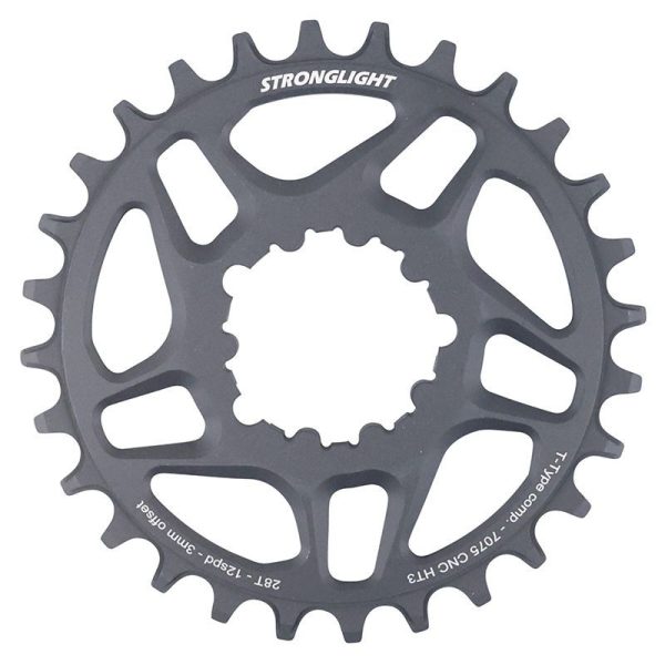 Plateau Vtt Direct Mount Pour Sram X01-Xx1 Stronglight Mono Alu Noir 28Dts - Epaisseur 3Mm 12V.