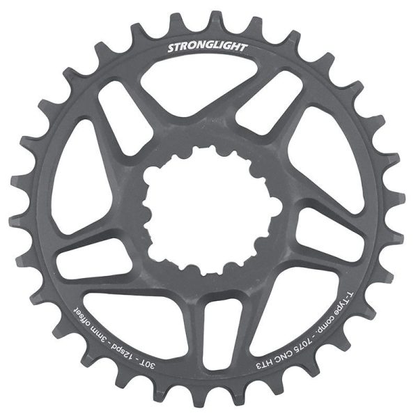 Plateau Vtt Direct Mount Pour Sram X01-Xx1 Stronglight Mono Alu Noir 30Dts - Epaisseur 3Mm 12V.