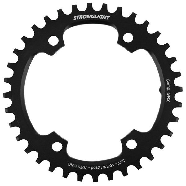 Plateau Gravel 4Bra D.110Pour Shimano Grx Fc-Rx600-Rx610-Rx810-Rx820 Stronglight Mono Alu Noir 36Dts - Epaisseur 3Mm 10-11-12V.