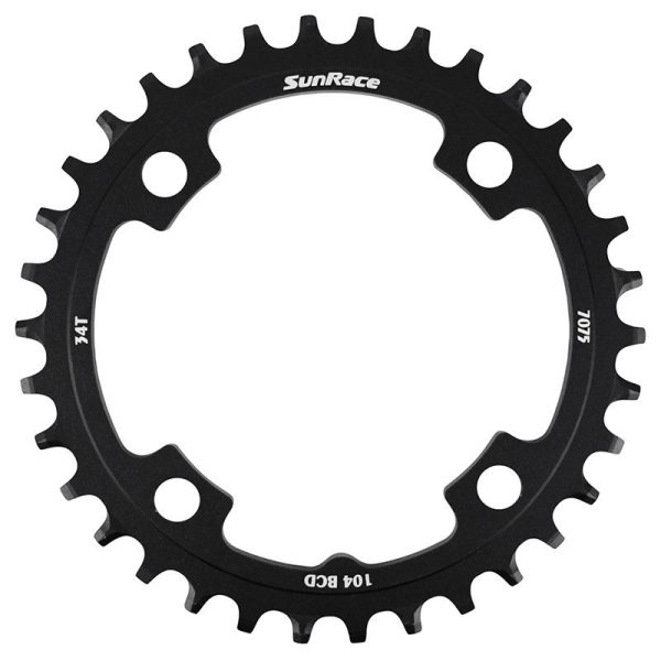 Plateau Vtt 4Bra D.104 Pour Sunrace 34Dts Mono Noir Alu Compatible Autres Marques Narrow Wide