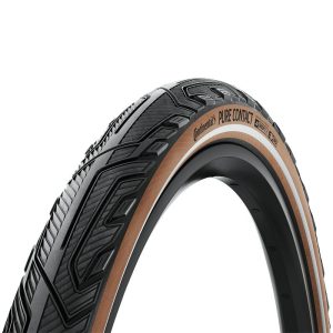 Pneu Vtt Urbain 27.5 X 2.20 Continental Pure Contact Noir Flanc Marron Reflex Tubeless Ready (55-584) Compatible Vae
