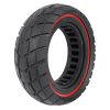 Pneu Trottinette Plein  8.5 X 3.00 Noir Liseret Rouge Ultraleger - Largeur Interieur 40 Mm
