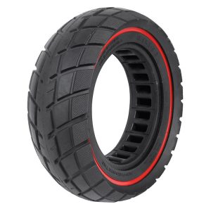 Pneu Trottinette Plein  8.5 X 3.00 Noir Liseret Rouge Ultraleger - Largeur Interieur 40 Mm