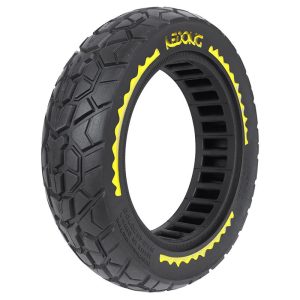 Pneu Trottinette Plein Cross 10 X 2.50-B44 Noir Liseret Jaune Ultraleger (Largeur Interieur 46Mm)