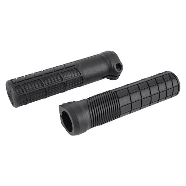 Poignee Vtt - City Newton Lock On Rubber Noir L138Mm Sans Bouchon (Paire)