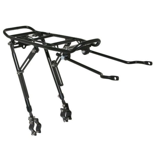 Porte Bagage Velo Arriere A Tringles Gravity Fixation Sur Haubans Alu Noir Reglable 26" A 29'' (Surface Plateforme 39X14Cm) - Poids 10Kgs