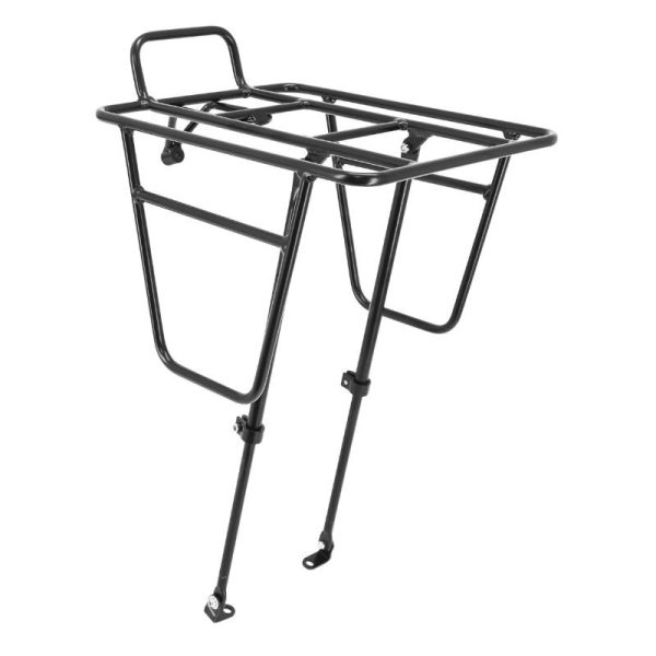 Porte Bagage Velo Avant Plateforme A Tringles Gravity Alu Noir Fixation Sur Tasseaux Ou Fourche Par Colliers (Plateforme 33X27Cm) (Poids Max 10Kgs)