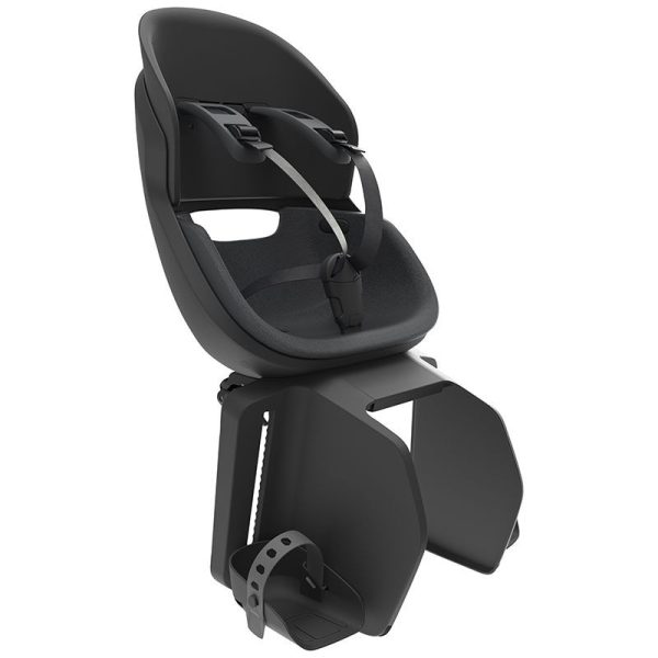 Porte Bebe-Siege Enfant Arriere Prodigee Icon A Fixer Sur Porte Bagage Fixation Etau Noir Coussin Noir Avec Serrure (Jusqu'A 22 Kg Max) (Homologue Ce En 14344)