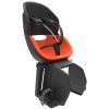 Porte Bebe-Siege Enfant Arriere Prodigee Icon A Fixer Sur Porte Bagage Fixation Etau Noir Coussin Orange Avec Serrure (Jusqu'A 22 Kg Max) (Homologue Ce En 14344)