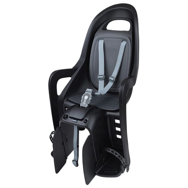 Porte Bebe-Siege Enfant Arriere Polisport A Fixer Sur Porte Bagage Fixation Etau Groovy Avs+ Noir Coussin Gris (9 A 22Kgs) Homologue En 14344
