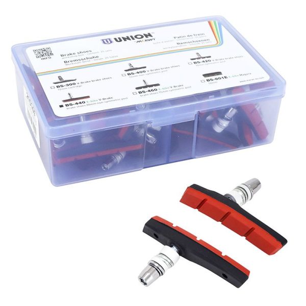 Porte Patin Frein Pour Vae-E-Bike V-Brake A Vis Deporte Marwi 80Mm Noir-Rouge Kevlar (Coffret 25 Paires)