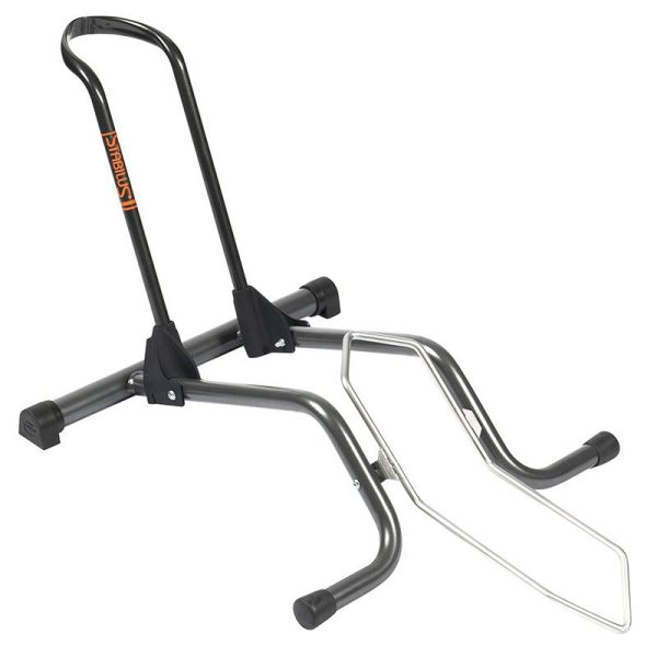 Presentoir-Support 1 Velo Stabilus 2.0 Pliable Fixation Roue Avant Ou Arriere Compatible 26"-27.5"-29"-700C Inox