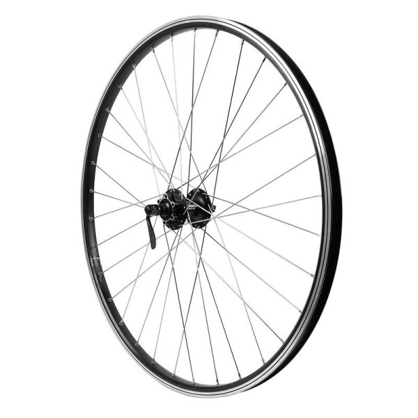 Roue Vtc Patin - Disque Blocage 700 X 35 - 28" M260 Avant Noir Renforce Moyeu Shimano M475 Noir Jante 19C 32 Rayons Inox - Poids Max 130Kgs