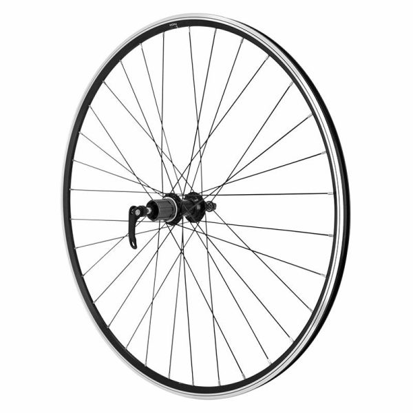 Roue Route Patin Blocage 700 Cfx Noir Arriere Moyeu Roulement Noir Cassette Type Shimano 11-10-9V 32 Rayons Noir Jante 13C