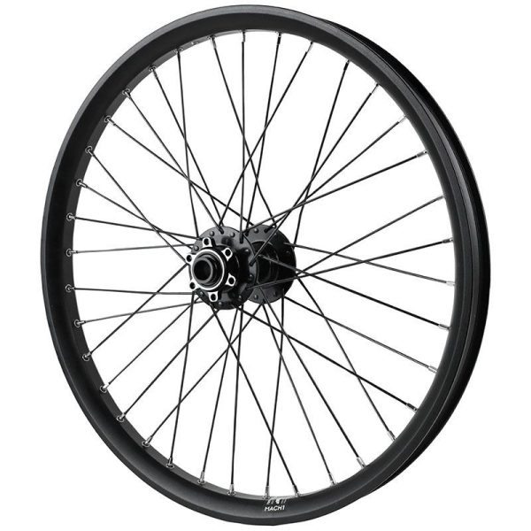 Roue Vtt - Cargo - Vae - E-Bike - Longtail Disque Axe Traversant 20" Trucky 30 Tubeless Ready Avant Noir Moyeu Velox 6 Trous (Renforce) Jante 30C 36 Rayons Diametre 2.3-2.0Mm -Max Load 250Kgs-