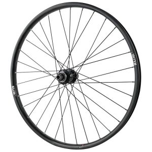 Roue Vtt Disque 26" Klixx Tubeless Ready Arriere Noir Moyeu Shimano Tc500 Cassette 11-10-9V Centerlock Axe Traversant 12-142 - Jante 23C 32 Rayons  All Mountain