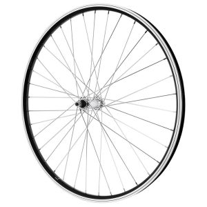 Roue Vtt Patin 27.5" Er10 Avant Moyeu Alu Axe Plein  (Vendu Avec Ecrou M9) Jante 19C Noir 36 Rayons Argent