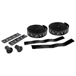 Ruban De Guidon - Cintre Btp Performance Pro Noir Motifs Reflechissants Avec Bouchons (Confortable Epaisseur 3Mm)