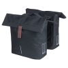 Sacoche Arriere Velo Double Basil City Noir 28-32L Fixation Porte Bagage Fixation Systeme Mik 2.0 (Compatible Avec 211726 Inclus) (33X30X19Cm) Fermeture Pliant Anti-Pluie
