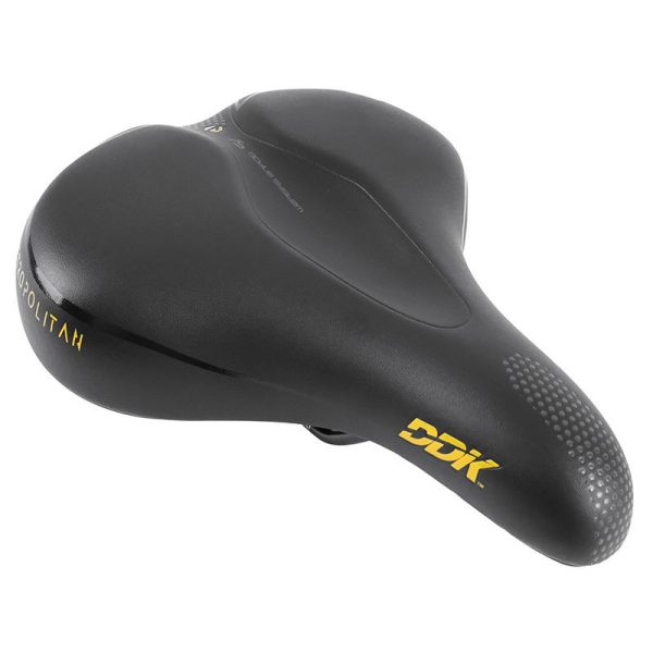 Selle City Newton Metropolitan Avec Elastomeres A Memoire De Forme Noir 258X217Mm Rail Acier - Poignee Prise En Main -