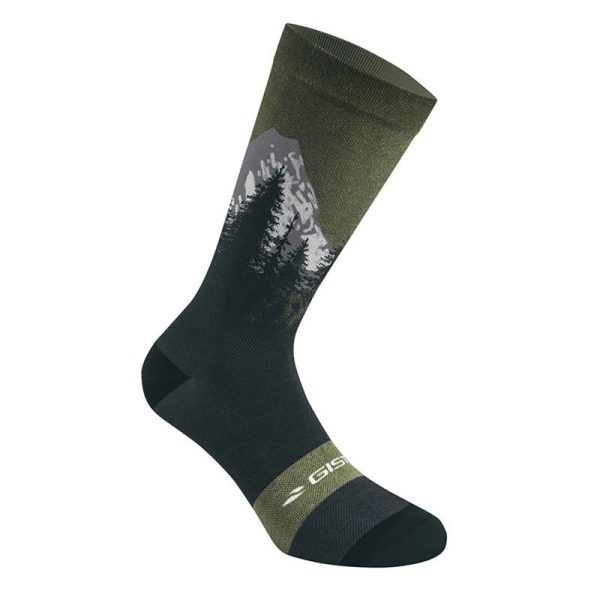 Chaussettes-Socquettes Ete Gist Trendy Verte Montagne 43-47 Ecologique - Hauteur 20Cm   (Paire)  -5863