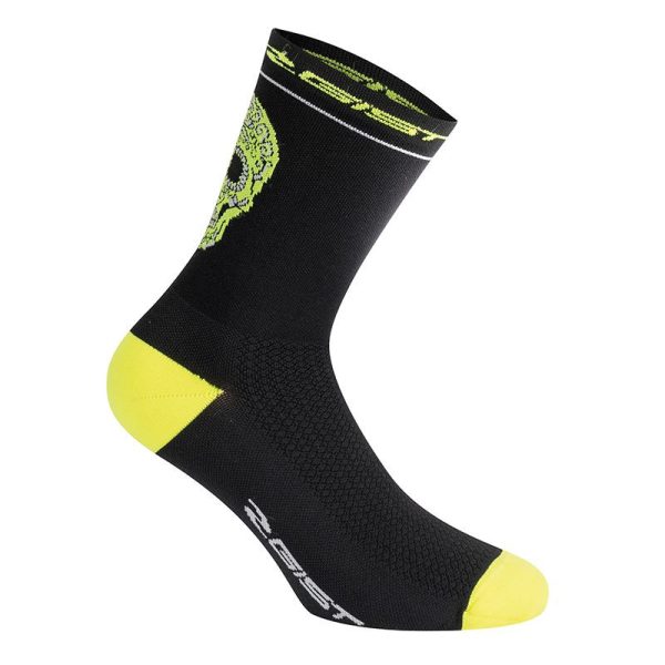 Chaussettes-Socquettes Ete Gist Crane Noir-Jaune Fluo 33-36 - Hauteur 18 Cm   (Paire)  -5860