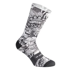 Chaussettes-Socquettes Ete Gist Trendy Comics Noir Et Blanc 38-42 Ecologique - Hauteur 20 Cm (Paire)   -5863