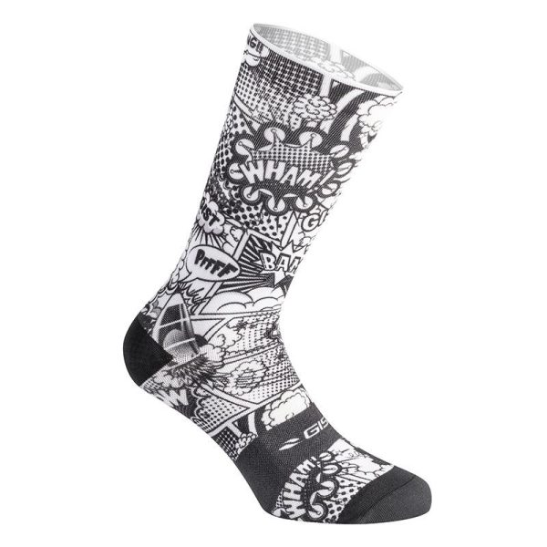 Chaussettes-Socquettes Ete Gist Trendy Comics Noir Et Blanc 38-42 Ecologique - Hauteur 20 Cm (Paire)   -5863